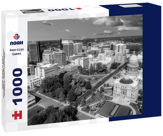 Noah Jigsaw Puzzle Afternoon view of historic downtown Blythe, California, USA in black white 1000 pieces