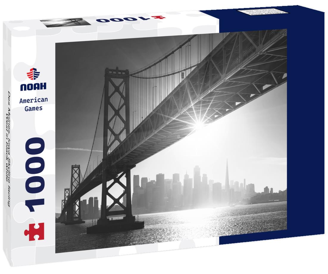 Noah Jigsaw Puzzle Des Moines, Iowa Skyline facing West in black white 1000 pieces