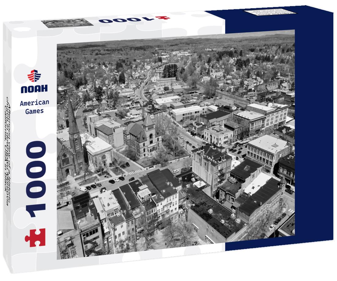 Noah Jigsaw Puzzle Afternoon view of a historic church in downtown Monrovia, California, USA in black white 1000 pieces