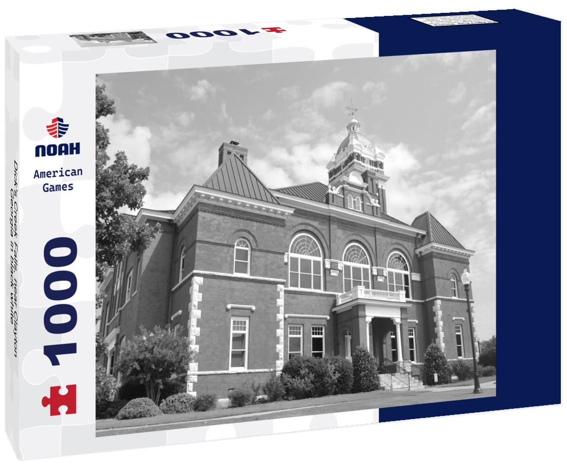 Noah Jigsaw Puzzle Dick's Creek Falls, near Clayton, Georgia in black white 1000 pieces