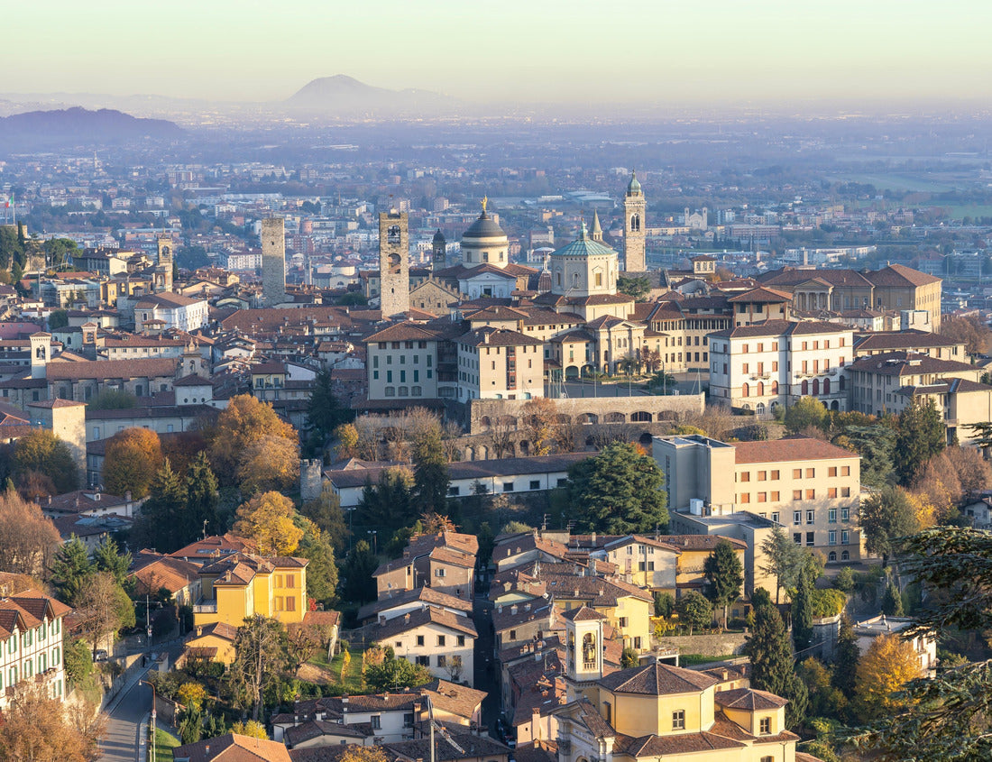 Noah Jigsaw Puzzle Bergamo. One of the most beautiful cities in Italy. Landscape in the old town of San Vigilio hill. Beautiful view of the towers, bell towers and the main churches 1000 pieces