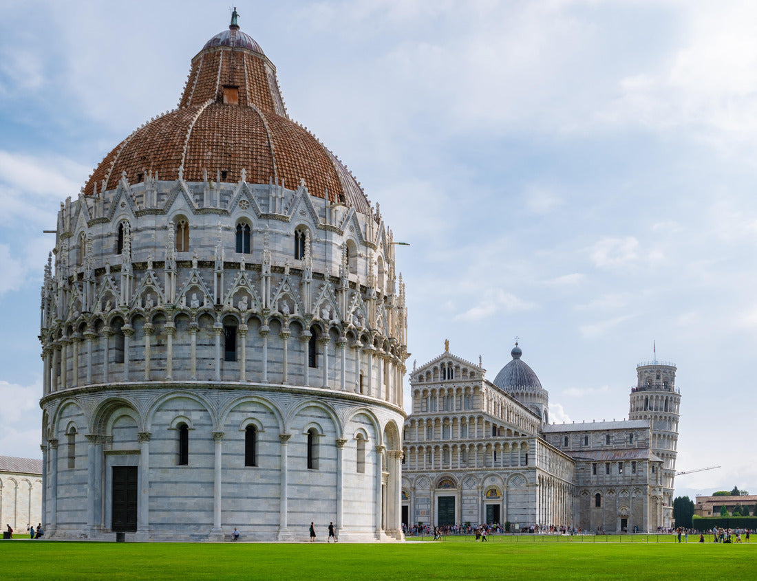 Noah Jigsaw Puzzle Abandoned Tower of Pisa Italy with Basilica Cathedral on a bright summer day with green grass 1000 pieces
