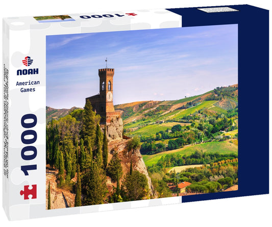 Noah Jigsaw Puzzle Brisighella historic clock tower on the cliff. The architecture of the 1800s is called Torre dell'Orologio. Province of Ravenna, Emilia Romagna region, Italy 1000 pieces