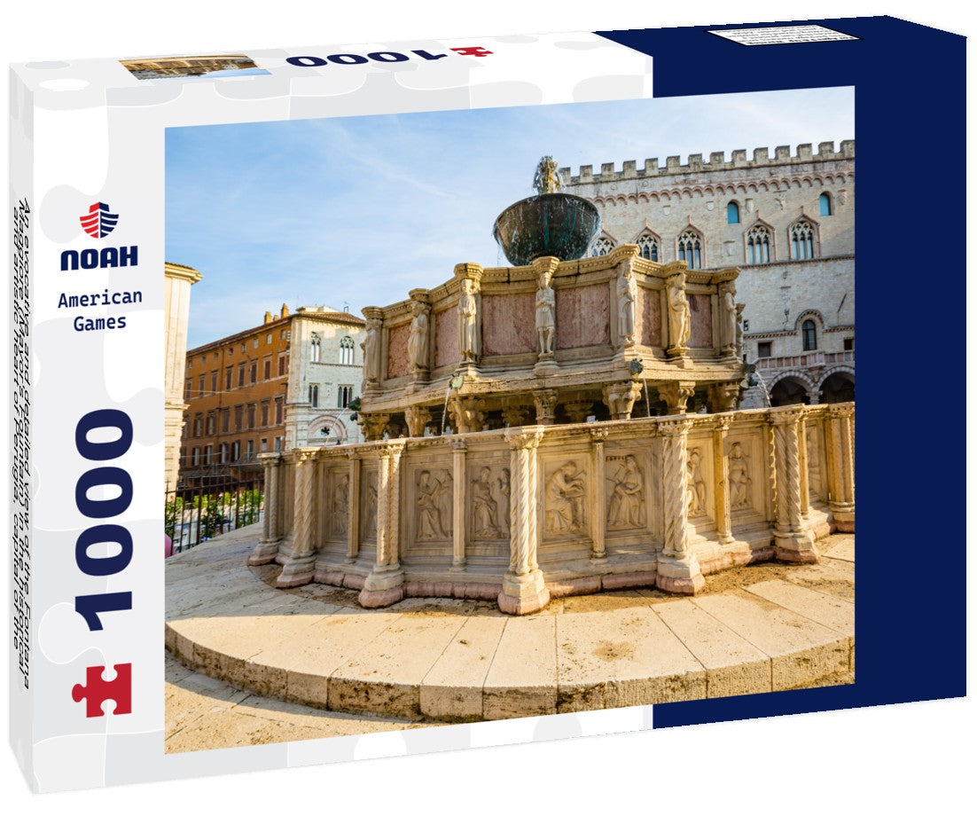 Noah Jigsaw Puzzle An evocative and detailed view of the Fontana Maggiore (Mayor's Fountain) in the historical and artistic heart of Perugia, capital of the Umbria region, in central Italy 1000 pieces