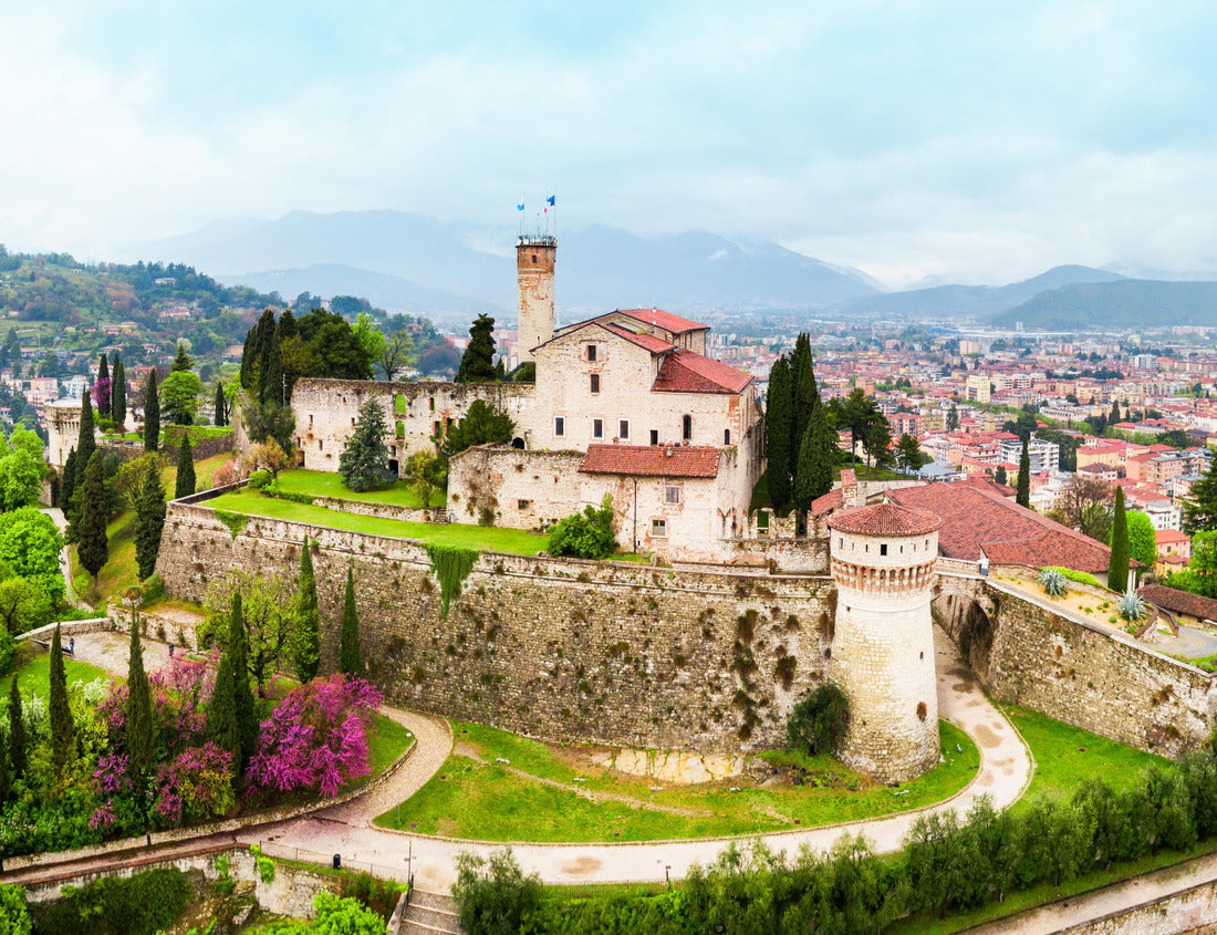 Noah Jigsaw Puzzle Brescia Castle with panoramic view. Brescia Castle is a medieval castle on the Cidneo hill in the city of Brescia in northern Italy 1000 pieces
