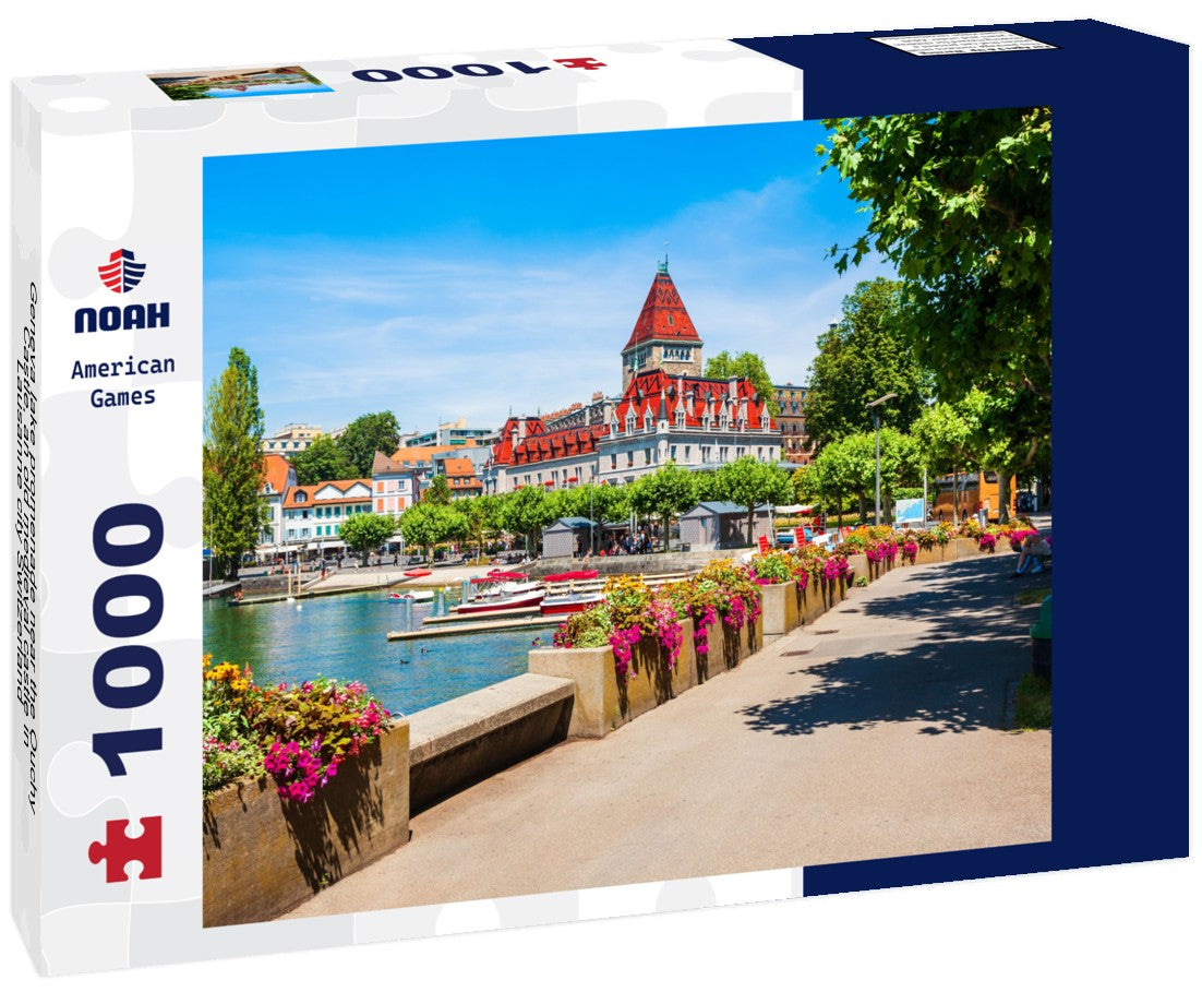 Noah Jigsaw Puzzle Geneva lake promenade near the Ouchy Castle, an old medieval castle in Lausanne city Switzerland 1000 pieces