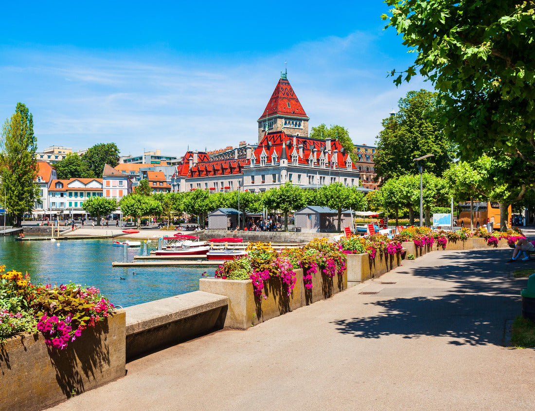 Noah Jigsaw Puzzle Geneva lake promenade near the Ouchy Castle, an old medieval castle in Lausanne city Switzerland 1000 pieces