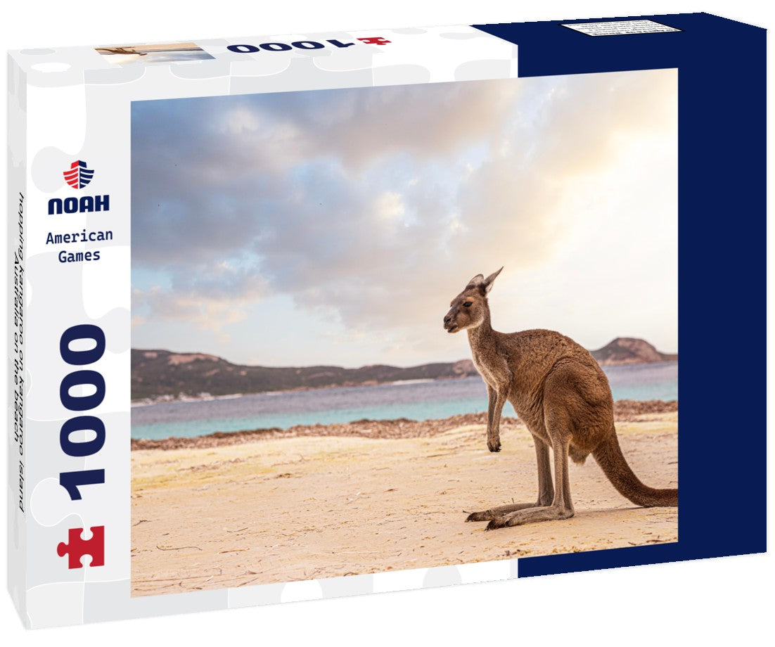 Noah Jigsaw Puzzle hopping kangaroo on kangaroo island Australia on the beach 1000 pieces