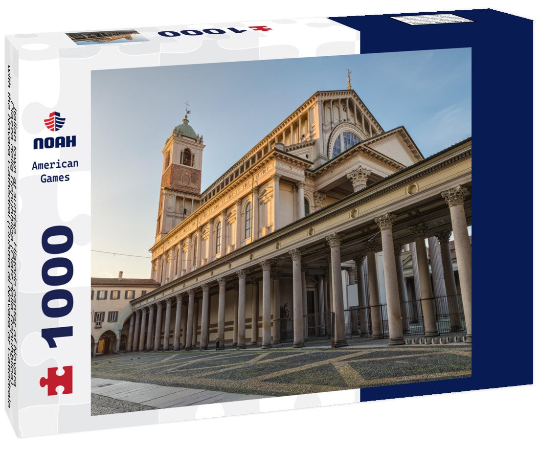 Noah Jigsaw Puzzle Italian town at sunrise. Historic center of Novara, Piazza della Repubblica (Platz della Repubblica) with the Novara Cathedral (Duomo di Novara or Cattedrale di Santa Maria Assunta), Northern Italy 1000 pieces
