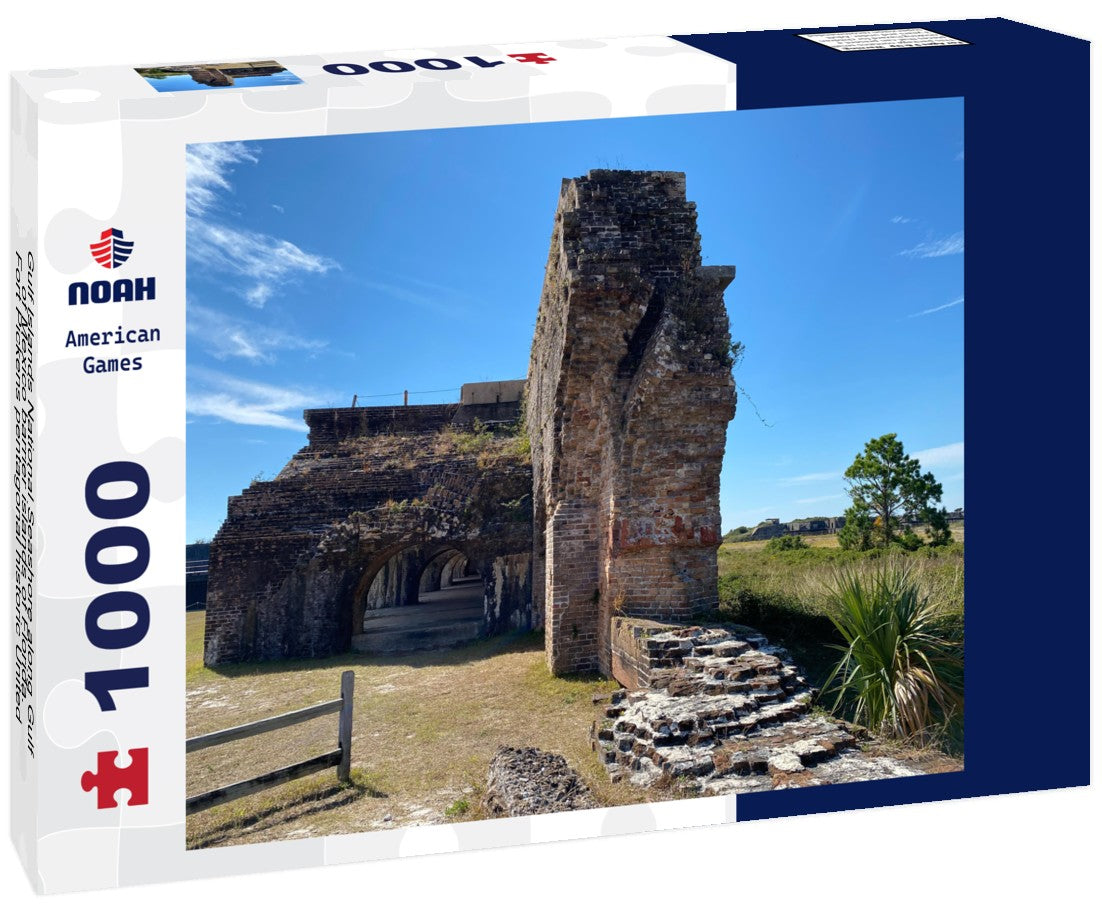 Noah Jigsaw Puzzle Gulf Islands National Seashore along Gulf of Mexico barrier islands of Florida. Fort Pickens pentagonal historic United States military fort on Santa Rosa Island. 1000 pieces