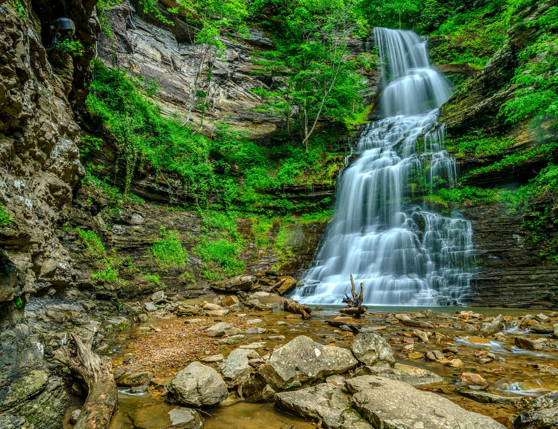 Noah Jigsaw Puzzle Cathedral Falls plunges 60 feet over Upper Nuttall sandstone, located alongside US Route 60 in Fayette County, West Virginia, USA 1000 pieces