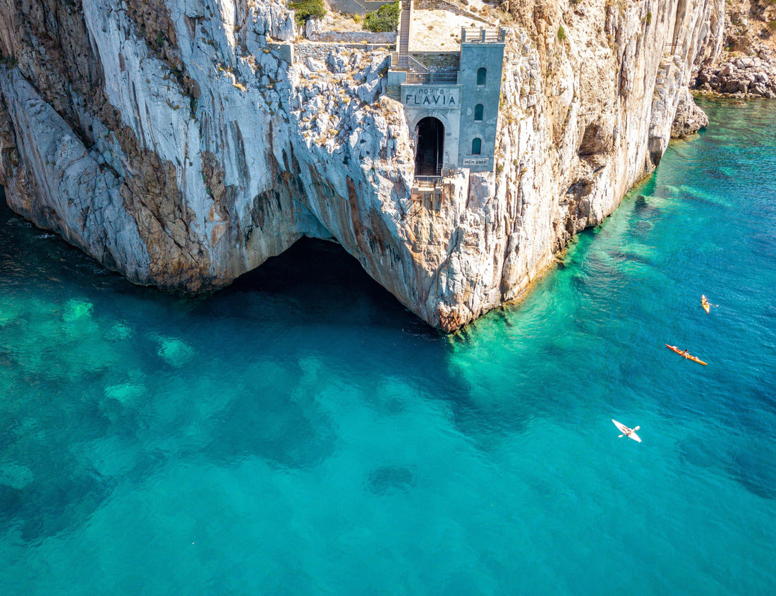 Noah Jigsaw Puzzle Aerial view of the sea and coast, Sardinia, Italy. Porto Flavia, kayaks 1000 pieces