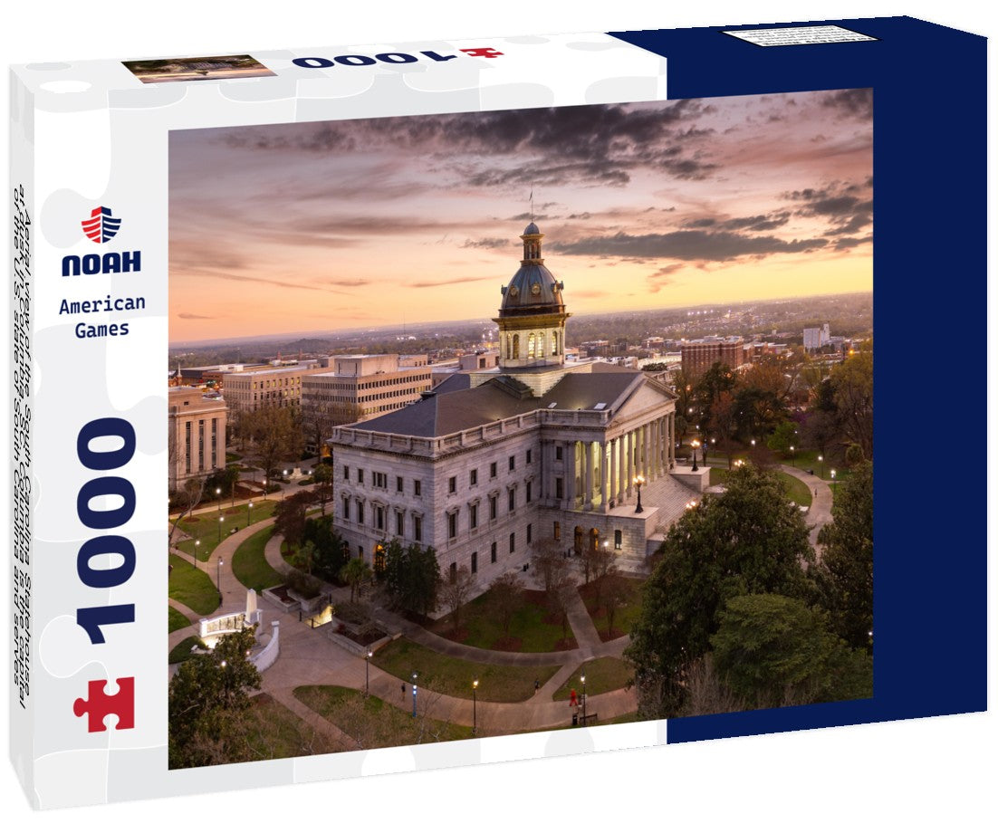 Noah Jigsaw Puzzle Aerial view of the South Carolina Statehouse at dusk in Columbia, SC. Columbia is the capital of the U.S. state of South Carolina and serves as the county seat of Richland County 1000 pieces
