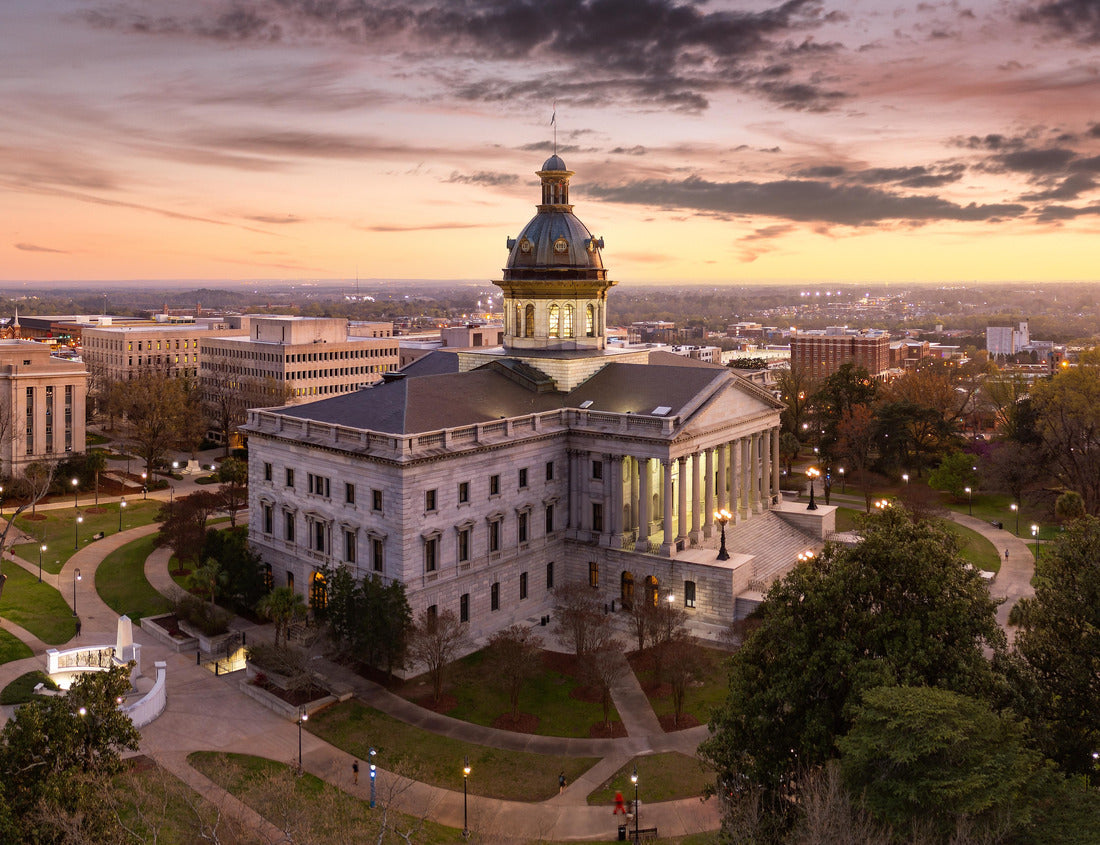 Noah Jigsaw Puzzle Aerial view of the South Carolina Statehouse at dusk in Columbia, SC. Columbia is the capital of the U.S. state of South Carolina and serves as the county seat of Richland County 1000 pieces