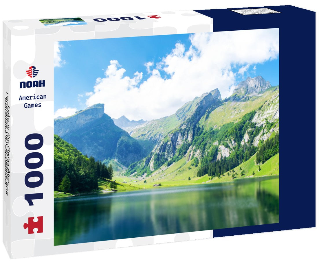 Noah Jigsaw Puzzle Lake in the Swiss Alps. Panoramic view of nature and mountains in Switzerland 1000 pieces