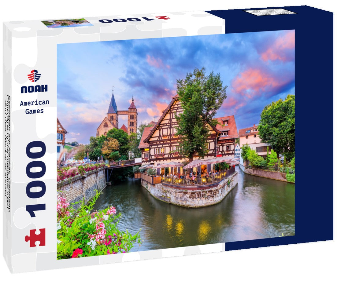 Noah Jigsaw Puzzle Esslingen am Neckar, Germany. Cityscape of the medieval town and river Neckar at sunset 1000 pieces