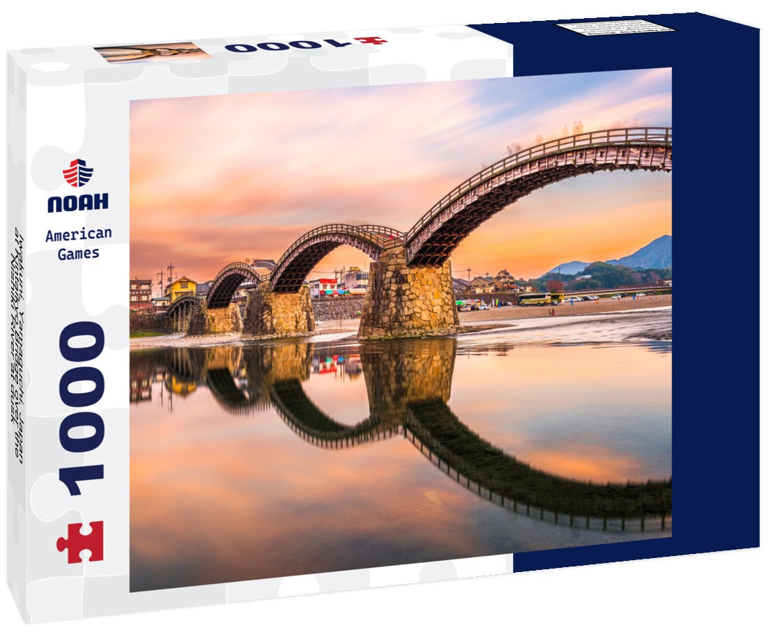 Noah Jigsaw Puzzle Iwakuni, Yamaguchi, Japan at Kintaikyo Bridge over the Nishiki River at dusk 1000 pieces