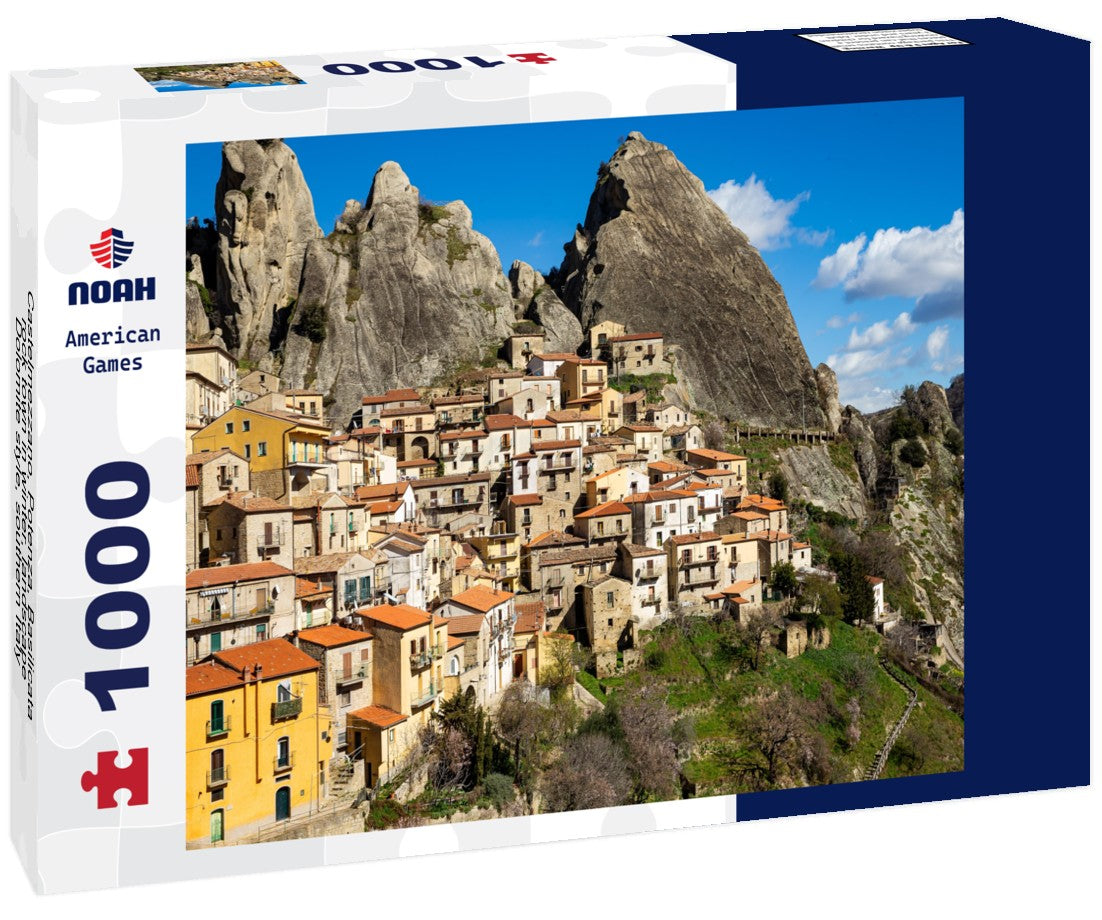 Noah Jigsaw Puzzle Castelmezzano, Potenza, Basilicata, rock town in winter, landscape, Dolomite style, southern Italy 1000 pieces