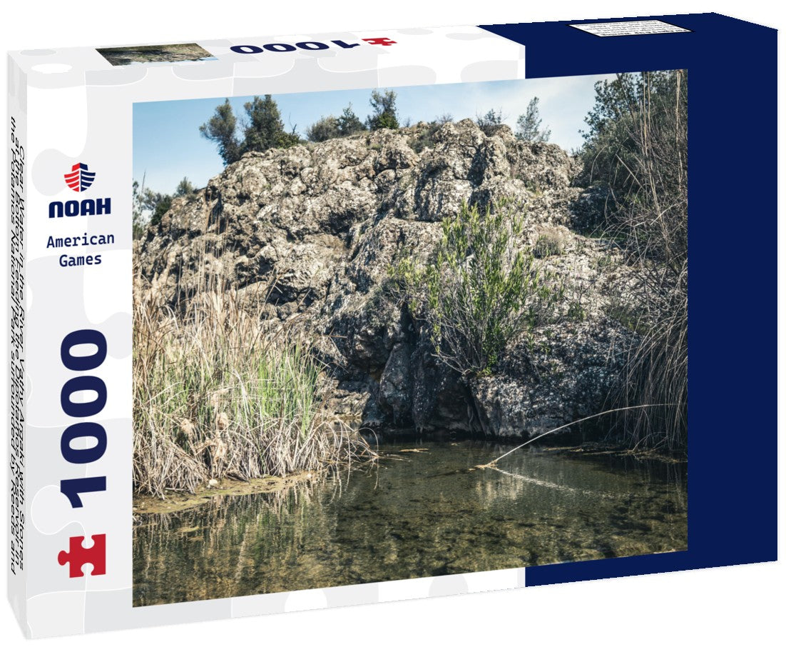 Noah Jigsaw Puzzle Clear Water in the River Vathy Argaki with Stones at the Bottom Feeding the Dipotamos Reservoir in the Potamos National Park surrounded by Reeds and Gray Rocks (Kornos, Larnaca District, Cyprus) 1000 pieces