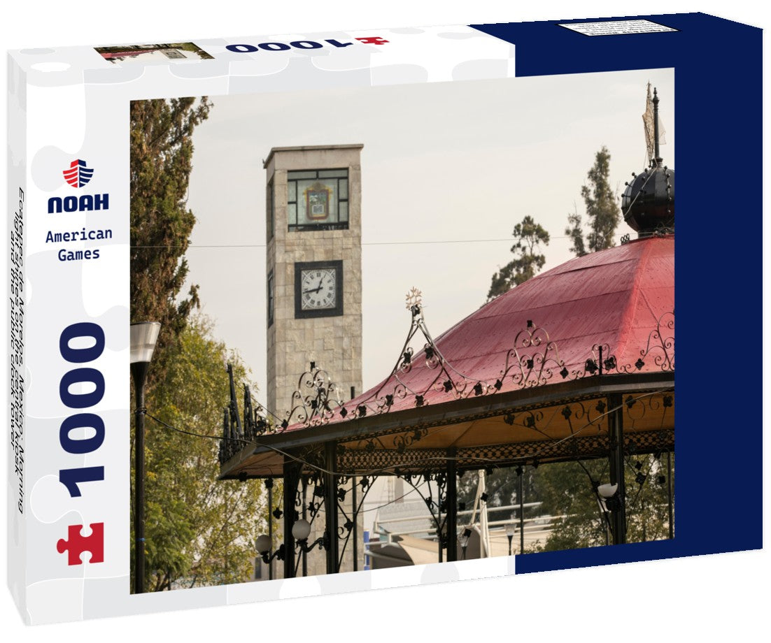 Noah Jigsaw Puzzle Ecatepec de Morelos, Mexico: Morning light shines on the central kiosk and the public clock tower 1000 pieces