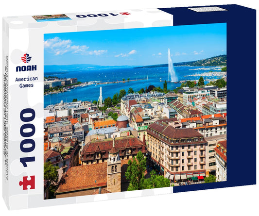 Noah Jigsaw Puzzle Geneva panoramic view. Geneva or Geneve is the second most populous city in Switzerland on Lake Geneva 1000 pieces