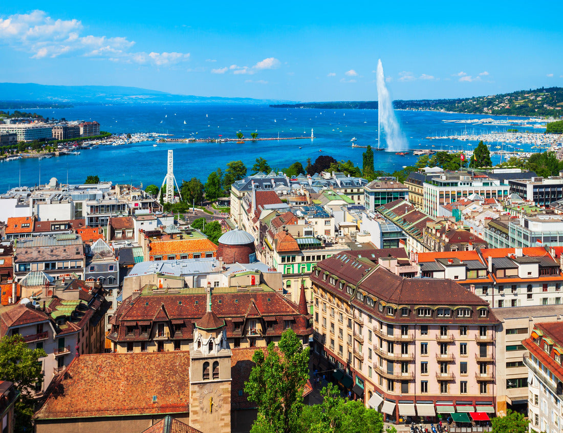 Noah Jigsaw Puzzle Geneva panoramic view. Geneva or Geneve is the second most populous city in Switzerland on Lake Geneva 1000 pieces