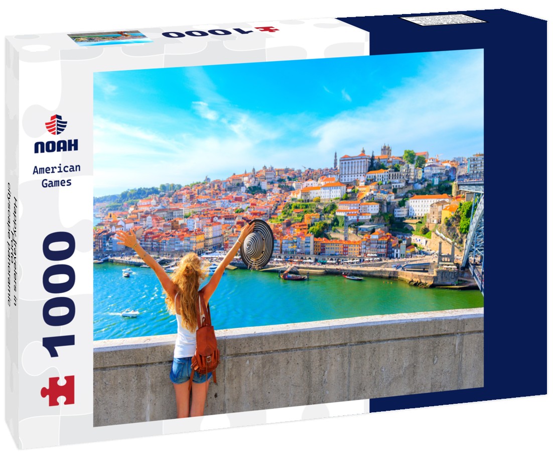 Noah Jigsaw Puzzle Happy travelers in Porto - cityscape panoramic view of Porto - Portugal 1000 pieces