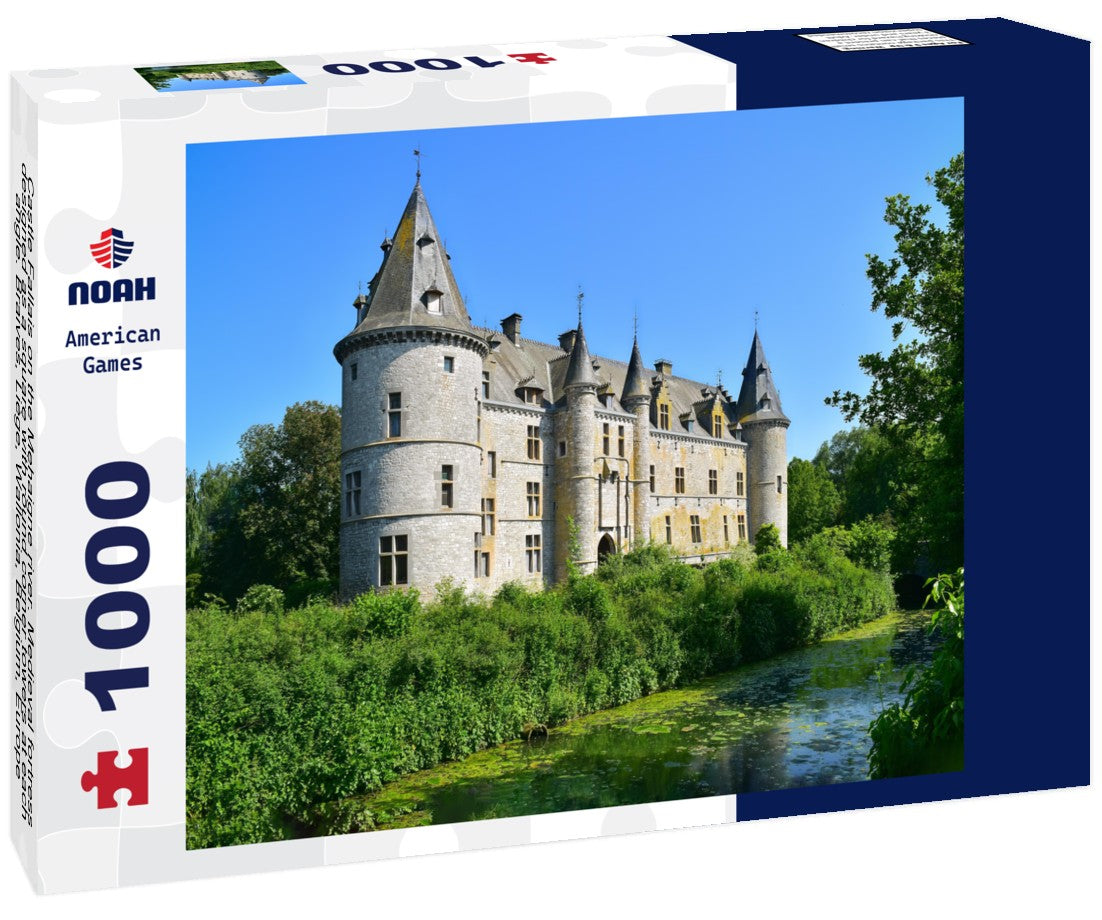 Noah Jigsaw Puzzle Castle Fallais on the Mehaigne river. Medieval fortress designed as a square with round corner towers at each angle. Braives, Liège, Wallonia, Belgium, Europe 1000 pieces