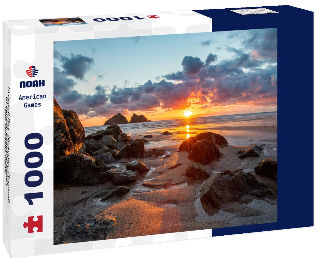 Noah Jigsaw Puzzle Holywell Bay, Newquay, Cornwall at sunset, beautiful beach with fantastic views 1000 pieces