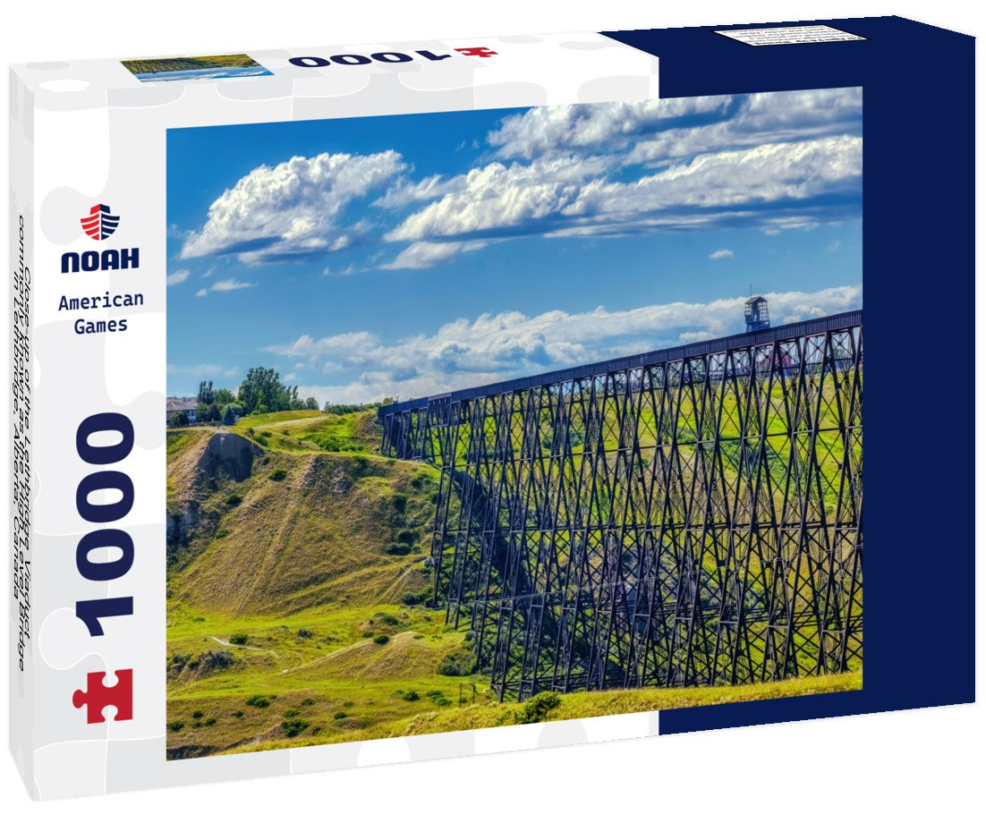 Noah Jigsaw Puzzle Close-up of the Lethbridge Viaduct, commonly known as the High Level Bridge in Lethbridge, Alberta, Canada 1000 pieces