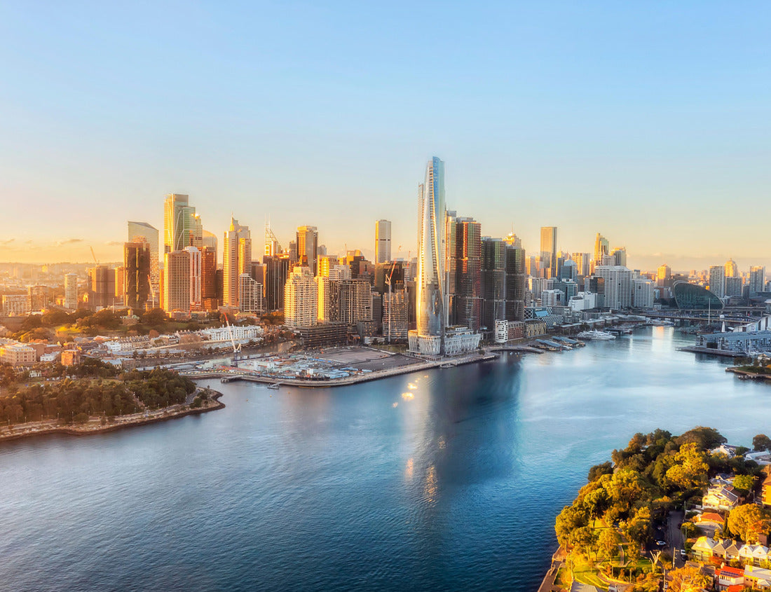 Noah Jigsaw Puzzle Barangaroo modern urban towers on Sydney city harbour waterfront in aerial cityscape of Australia 1000 pieces