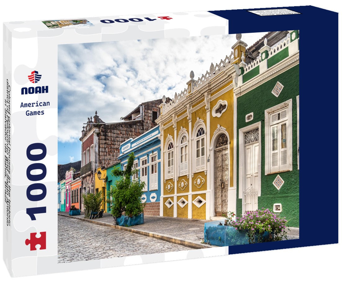 Noah Jigsaw Puzzle Colored colonial houses in the historic district of Pelourinho and Santo Antonio in Salvador da Bahia, Brazil 1000 pieces