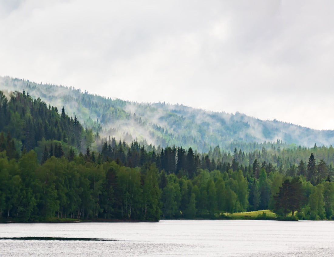 Noah Jigsaw Puzzle Cloud forest mountains above Tvallen Lake. It is located east of Axland, south-west of Geschmackorp. Idyllic Swedish landscape. Sweden's 1000 pieces