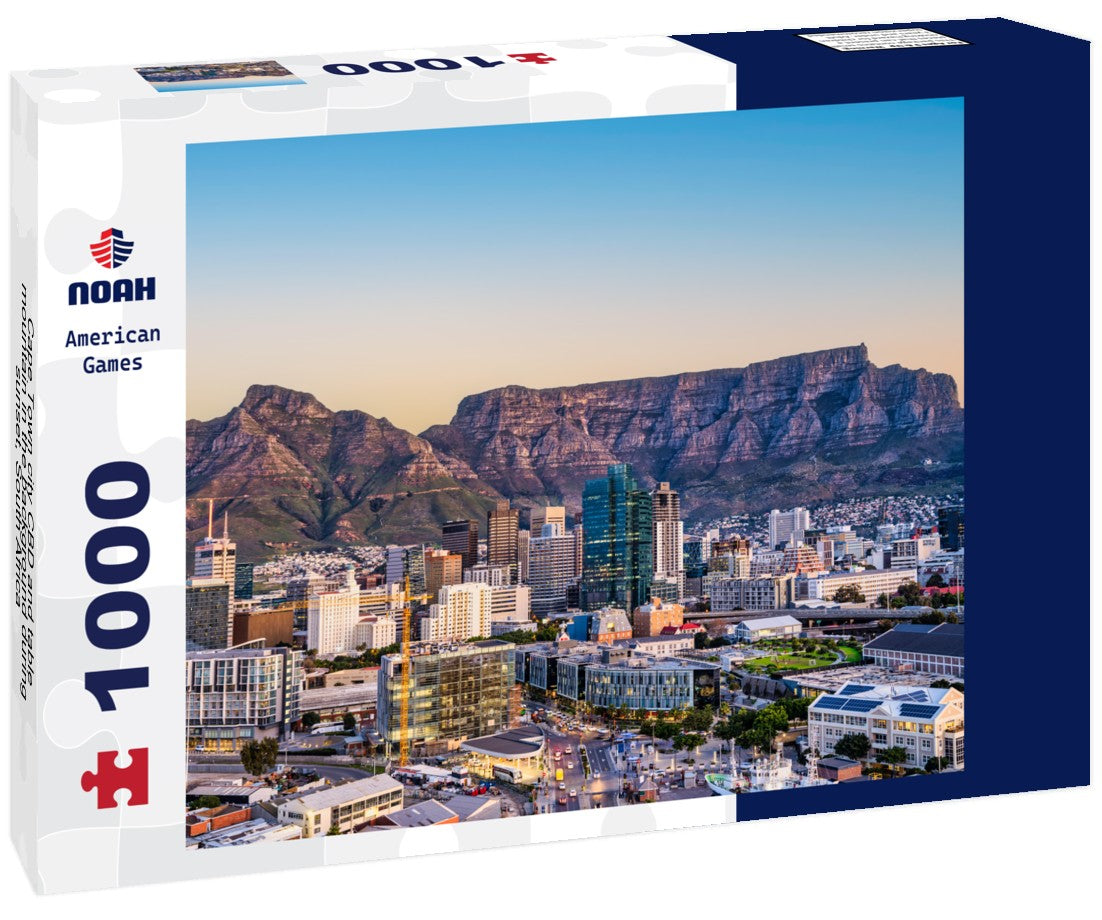 Noah Jigsaw Puzzle Cape Town city CBD and table mountain in the background during sunset, South Africa 1000 pieces
