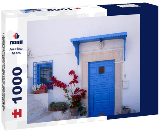 Noah Jigsaw Puzzle Colored traditional doors on the streets of Tunisia, old doors in and blue, beautiful white Tunisian streets, blue windows and doors, city tours in Tunisia, Sidi Bou Said view 1000 pieces