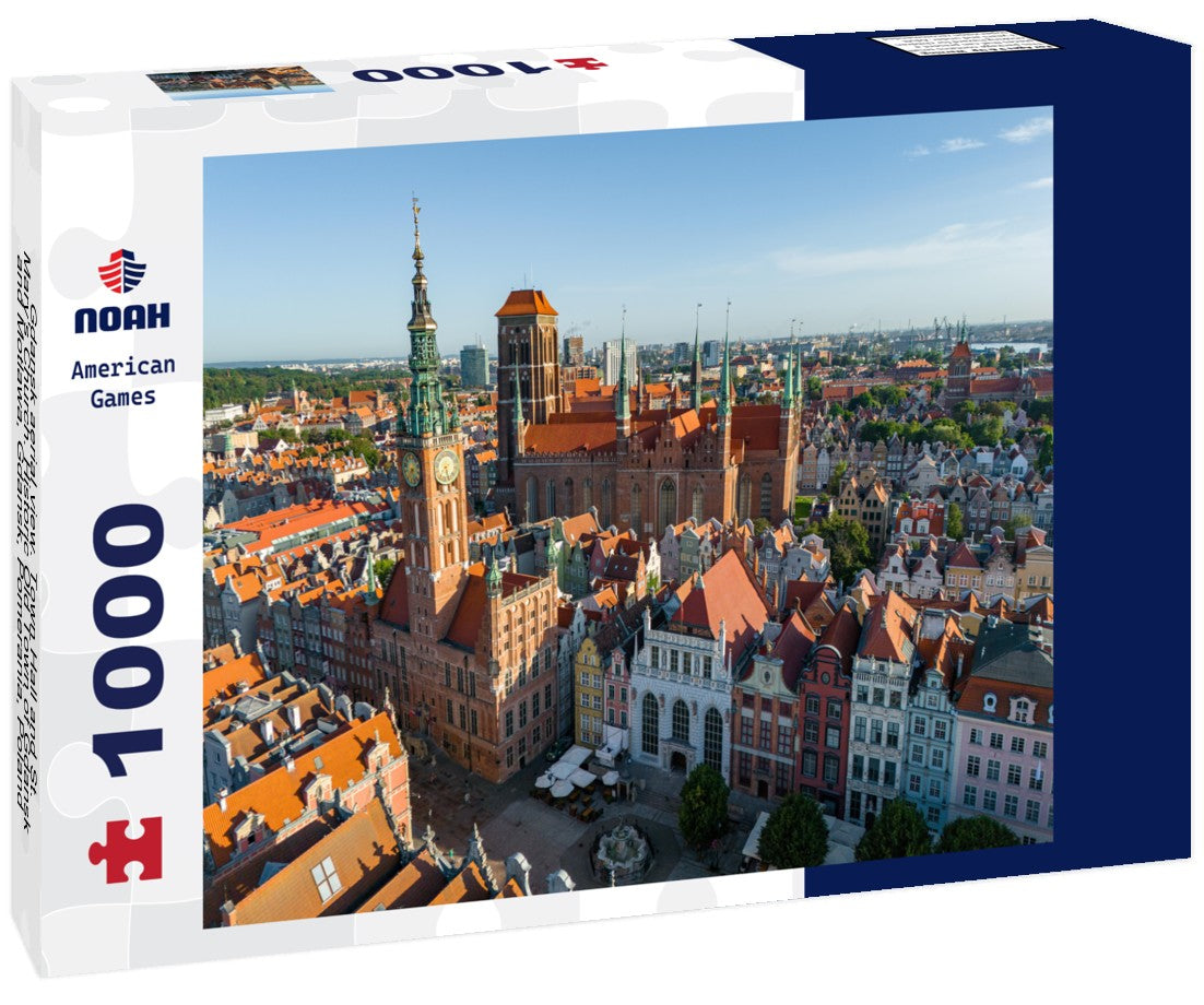Noah Jigsaw Puzzle Gdansk aerial view. Town Hall and St. Mary's Church. Historic Old Town of Gdansk and Motlawa, Gdansk, Pomerania, Poland, Europe 1000 pieces