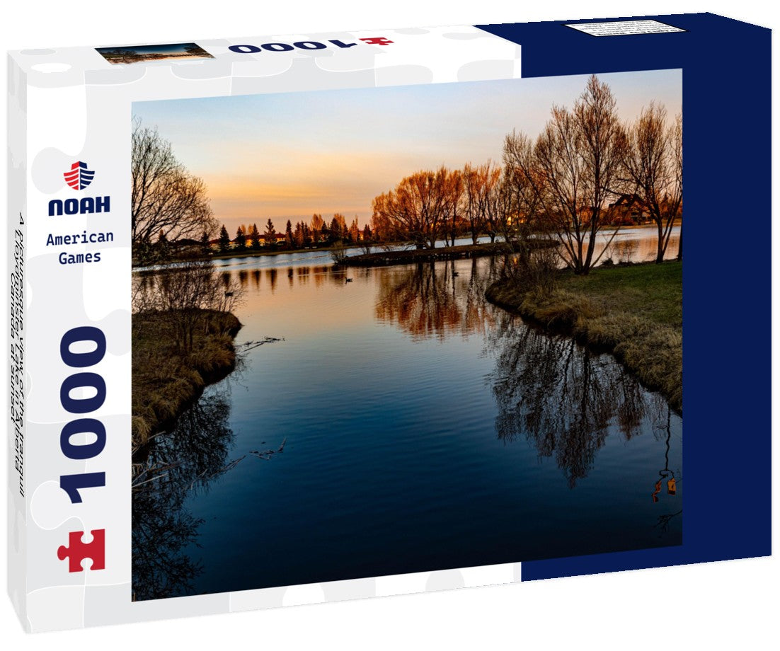 Noah Jigsaw Puzzle A picturesque view of the tranquil Lloydminster Lake in Alberta, Canada at sunset 1000 pieces
