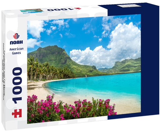 Noah Jigsaw Puzzle Landscape with Le Morne beach and mountain at Mauritius island, Africa 1000 pieces