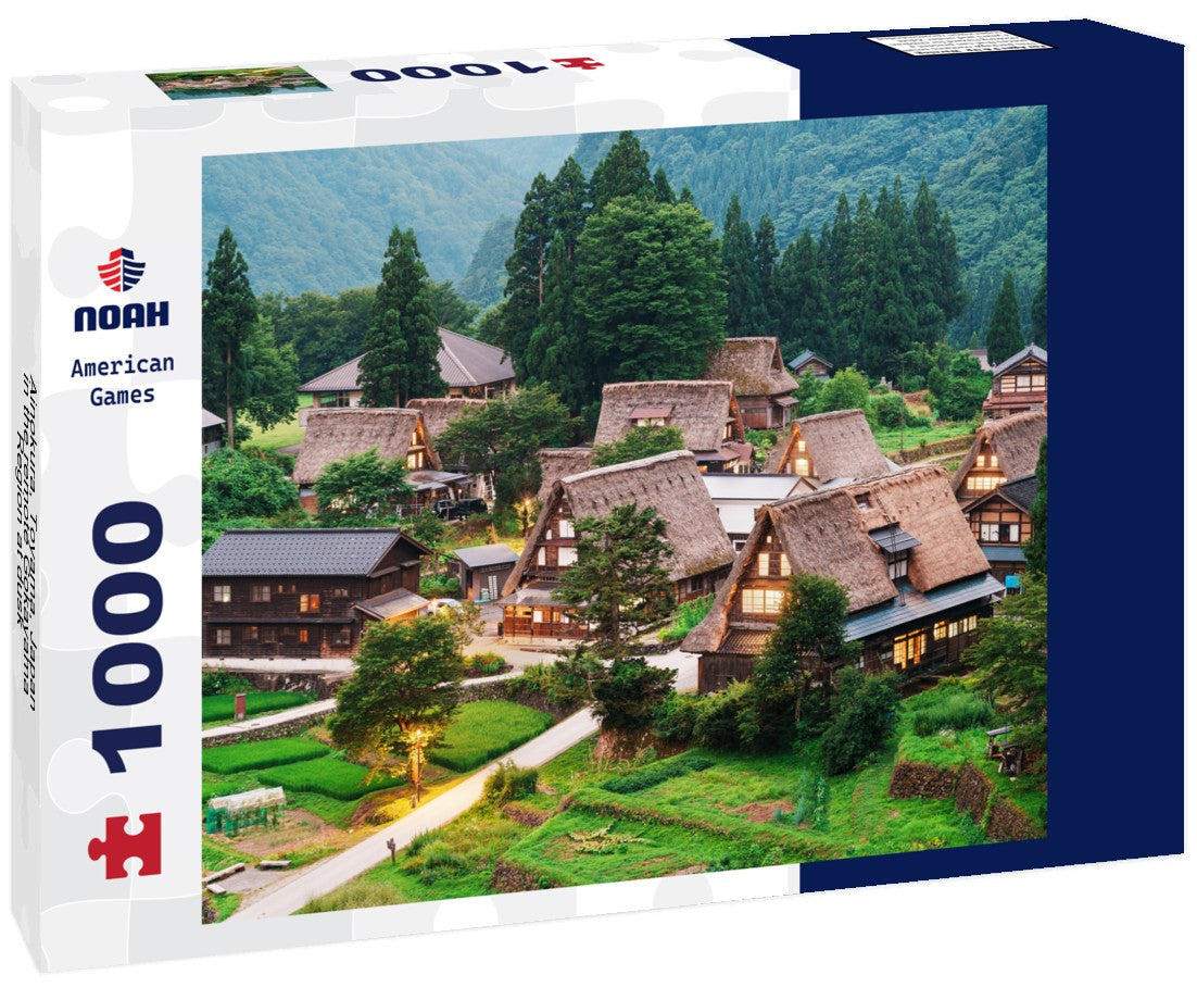 Noah Jigsaw Puzzle Ainokura, Toyama, Japan in the remote Gokayama Region at dusk 1000 pieces