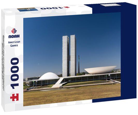 Noah Jigsaw Puzzle Beautiful view of modern architecture, National Congress House, towers in Brasília, capital of Brazil 1000 pieces
