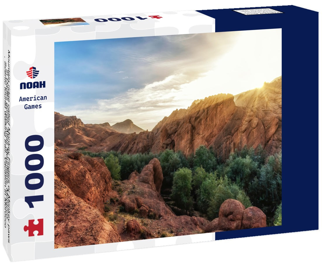 Noah Jigsaw Puzzle Mountain ridge called Monkey Fingers or Monkey paws in Dades gorge, Atlas Mountains, Morocco., Scenic tourist walking trail. Vacation in Morocco 1000 pieces