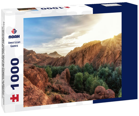Noah Jigsaw Puzzle Mountain ridge called Monkey Fingers or Monkey paws in Dades gorge, Atlas Mountains, Morocco., Scenic tourist walking trail. Vacation in Morocco 1000 pieces
