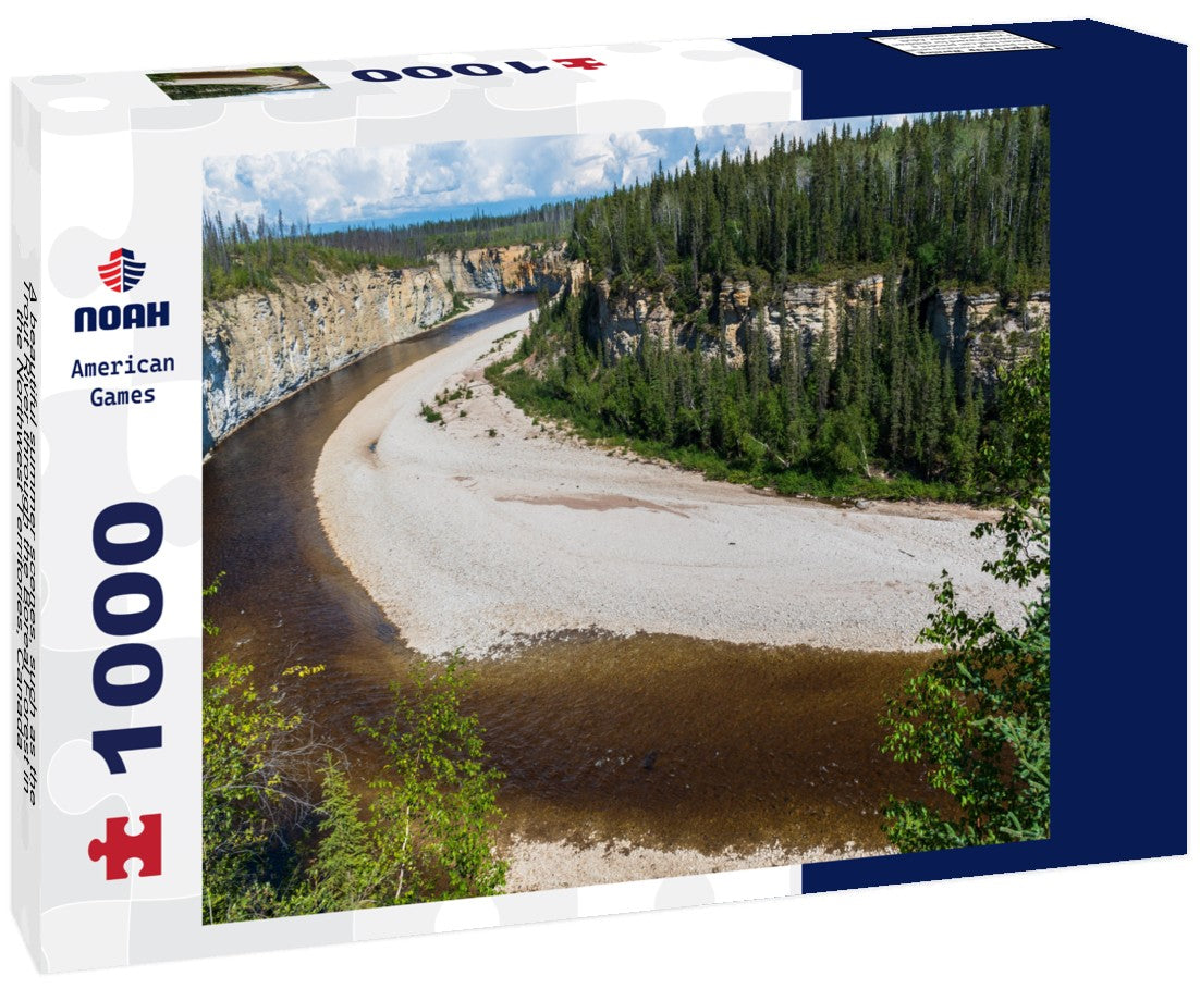 Noah Jigsaw Puzzle A beautiful summer scenes, such as the Trout River through the Boreal Forest in the Northwest Territories, Canada 1000 pieces