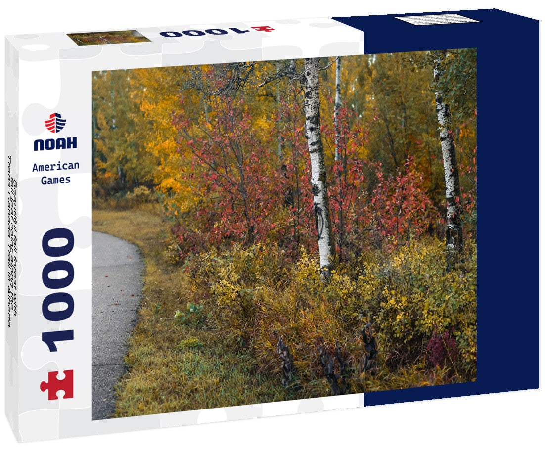 Noah Jigsaw Puzzle Beautiful fall forest with fall leaf color along the Trans Canada Trail in Alberta, Canada 1000 pieces