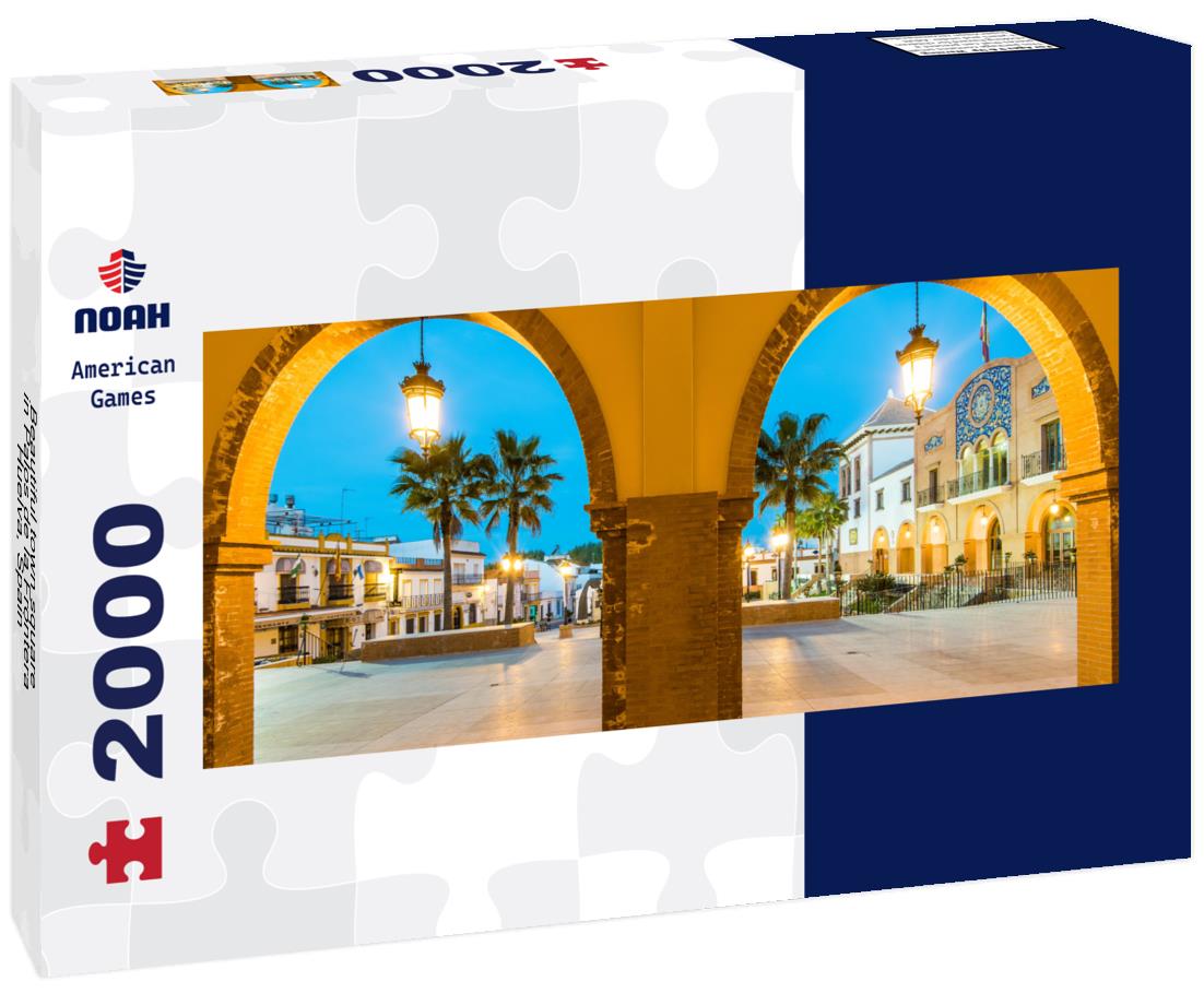 Beautiful town square in Palos de la Frontera, Huelva, Spain 2000pc Panoramic Puzzle