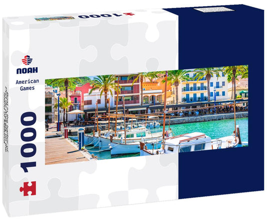Noah Jigsaw Puzzle Boat in the harbor of Port de Andratx on the island of Mallorca Panorama 1000 Pieces