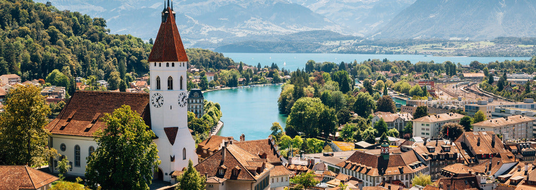 Noah Jigsaw Puzzle Cityscape of Thun with Alps and lake in Switzerland Panorama 1000 Pieces