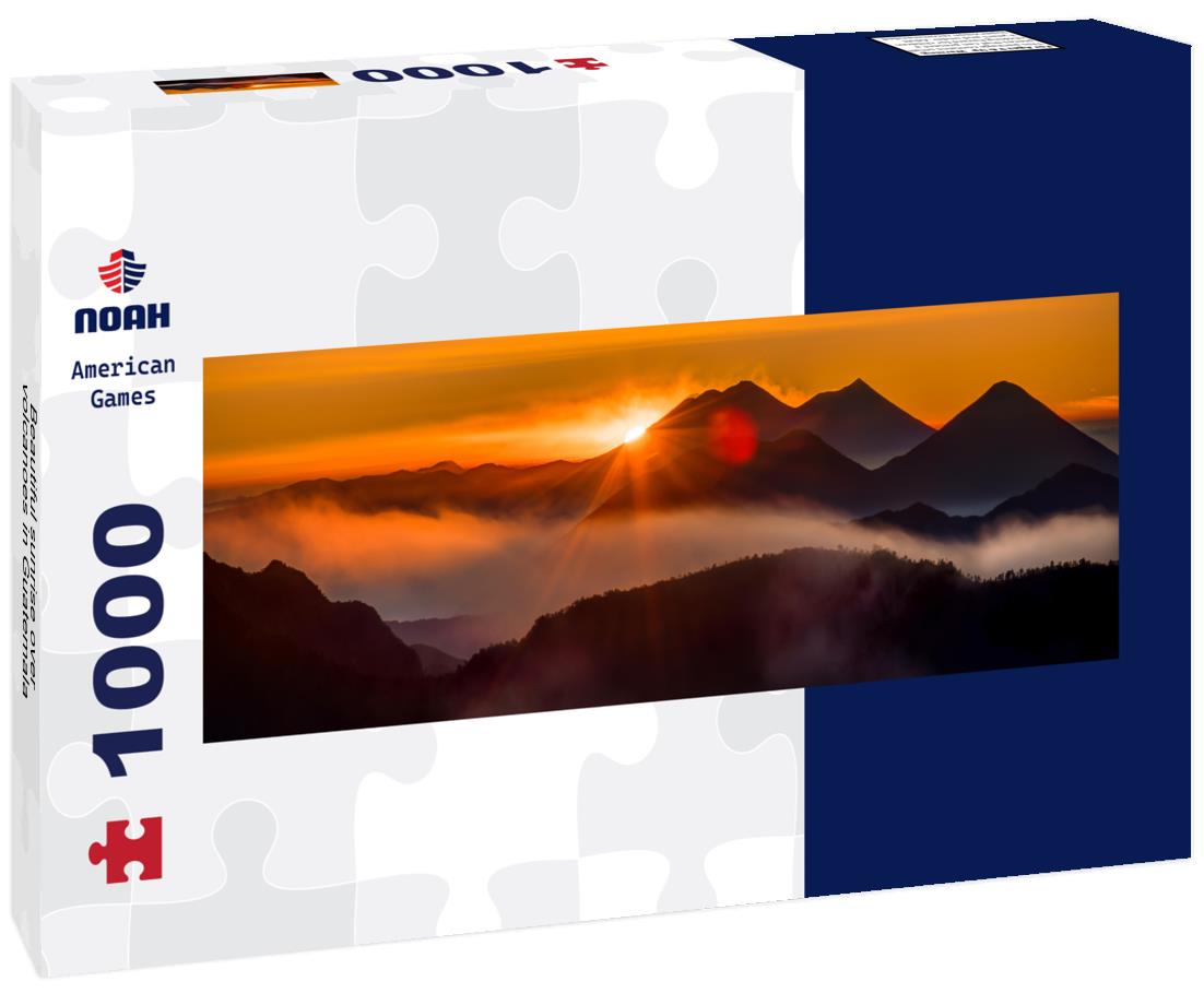 Noah Jigsaw Puzzle Beautiful sunrise over volcanoes in Guatemala Panorama 1000 Pieces