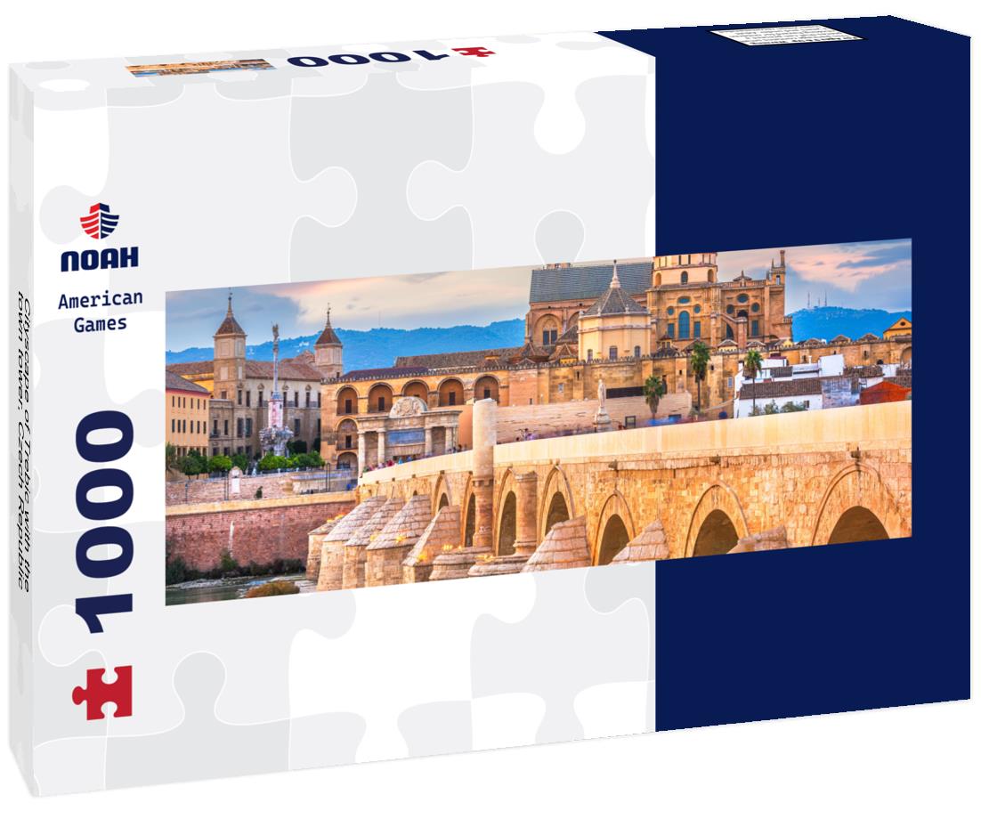 Noah Jigsaw Puzzle Cityscape of Trebic with the town tower, Czech Republic Panorama 1000 Pieces