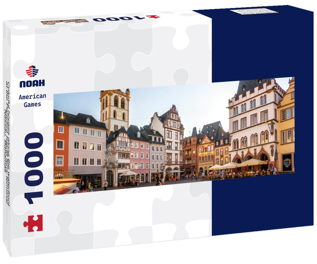 Noah Jigsaw Puzzle Colorful houses along the waterfront at the Paradise Island ferry terminal, Nassau, Bahamas Panorama 1000 Pieces